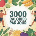 Illustration alimentation saine 3000 calories par jour