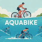 image stylisée aquabike avis négatif piscine silhouettes
