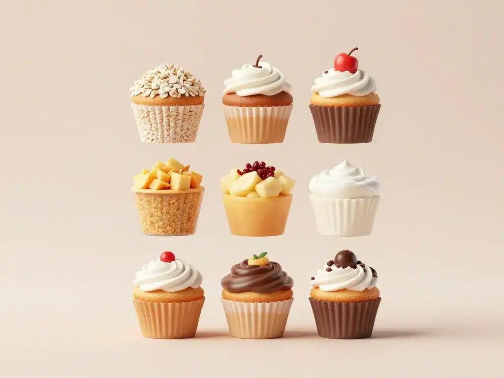 Diagramme ingrédients cupcake healthy