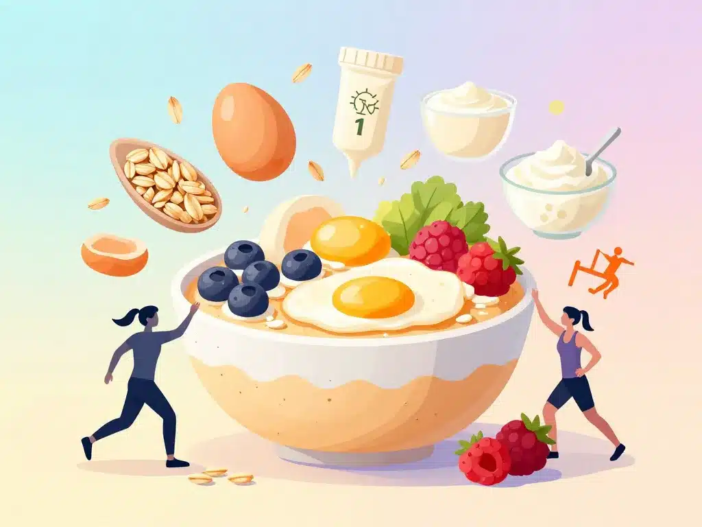 illustration bowl cake protéiné ingrédients nutrition