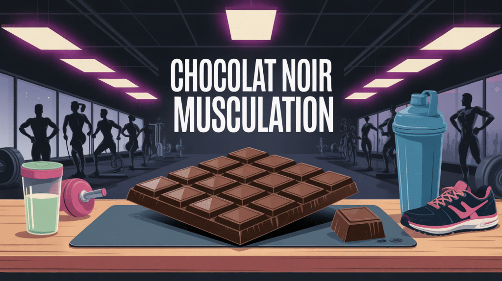 visuel chocolat noir muscu sur table entraînement
