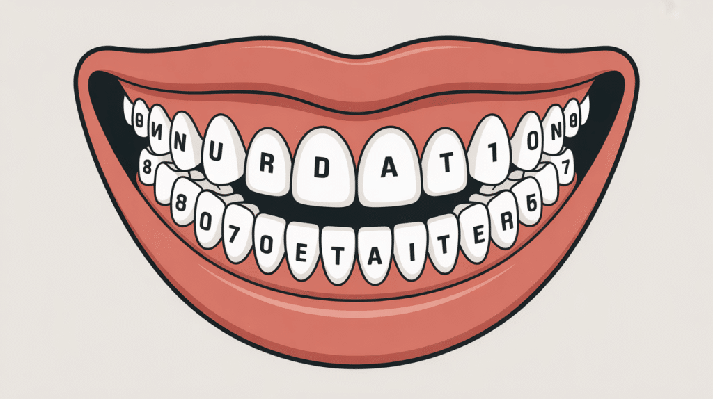 dents numérotation bouche ouverte schéma