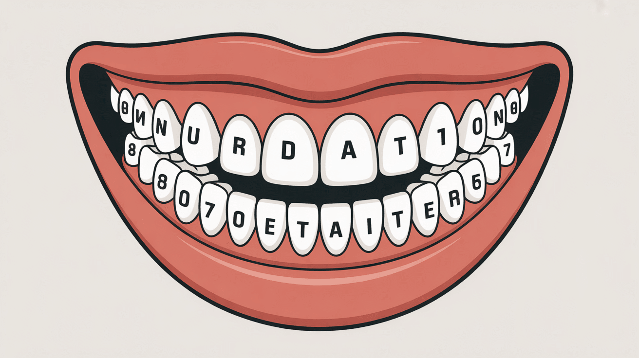 dents numérotation bouche ouverte schéma