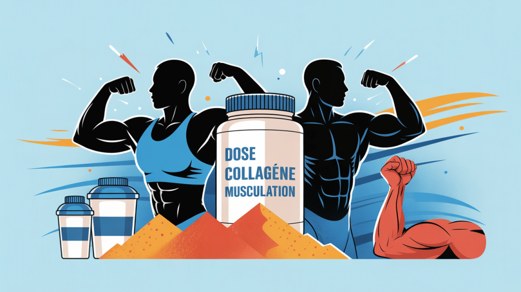 dose collagene par jour musculation illustration athlètes shakers articulations