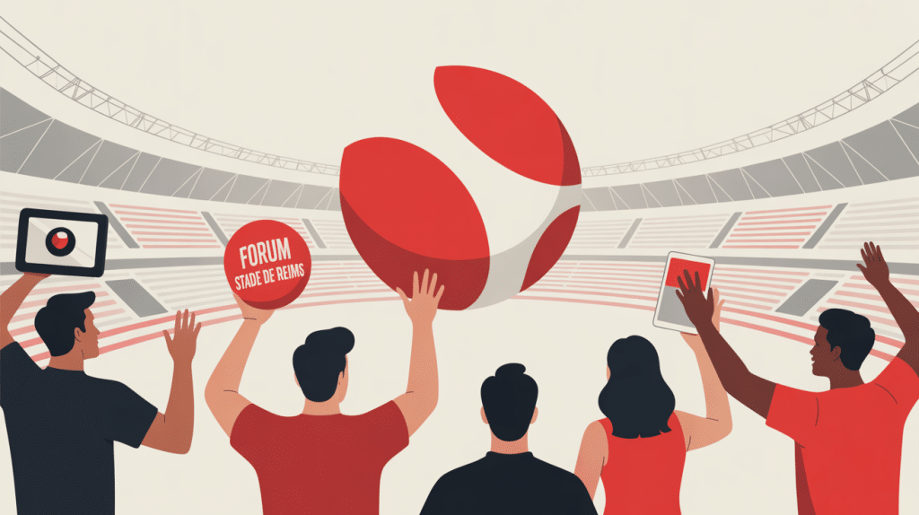 forum du stade de reims illustration numérique supporters