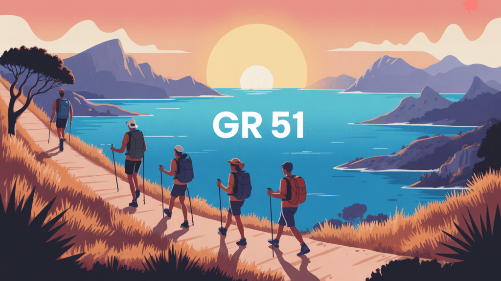 gr 51 durée illustration panorama mer montagne