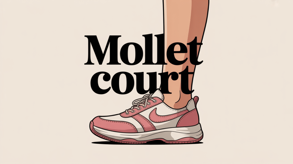 illustration d'une jambe stylisée mettant en avant un mollet court