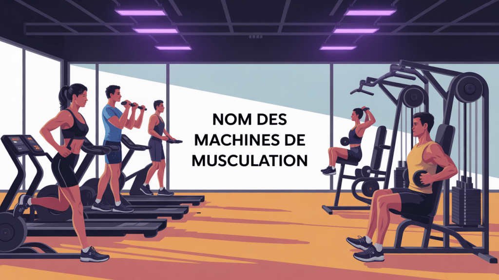 illustration nom des machines de musculation salle