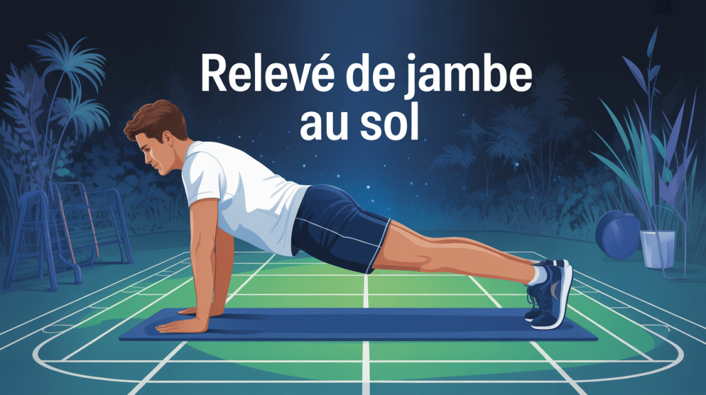 releve de jambe au sol sur tapis illustration