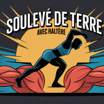 illustration vectorielle souleve de terre avec haltere