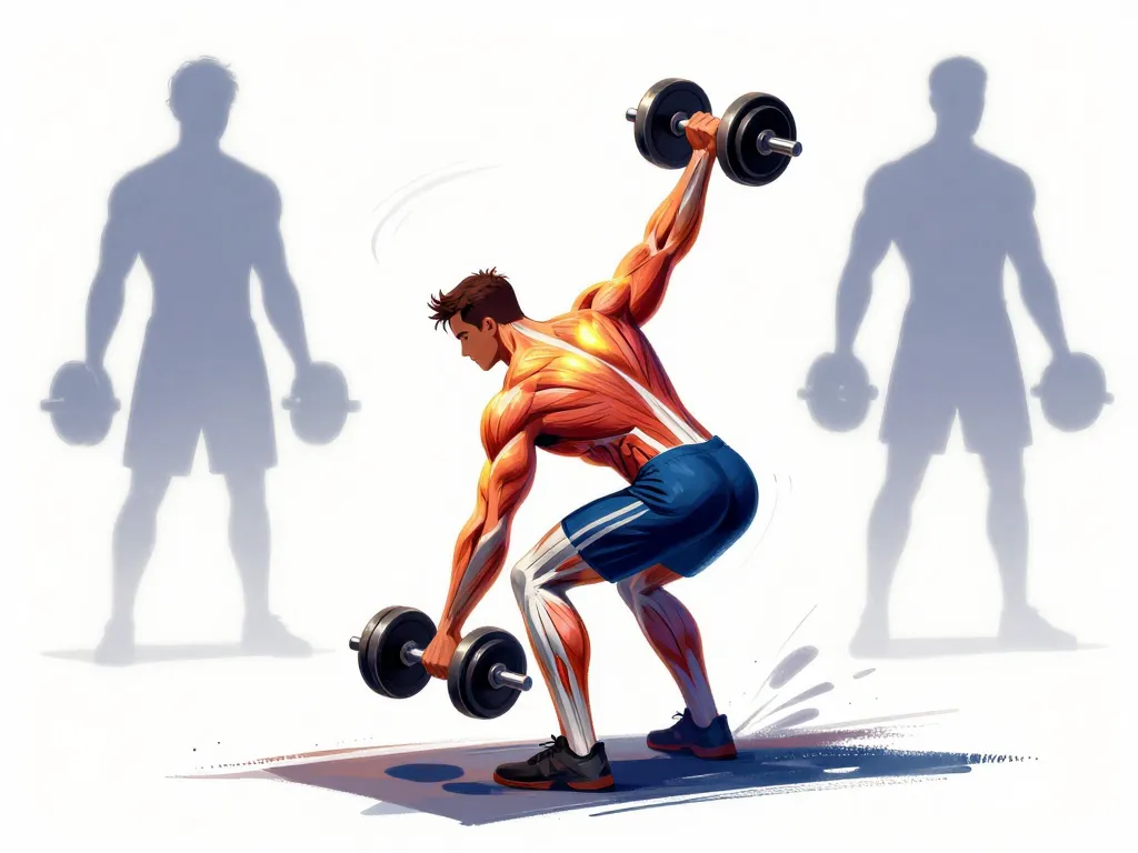 illustration muscles variantes souleve de terre avec haltere