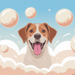 Chien doux avec bulles vomi de la mousse