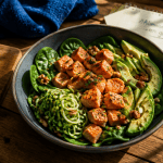 bol aliments pauvre en glucide saumon avocat épinards