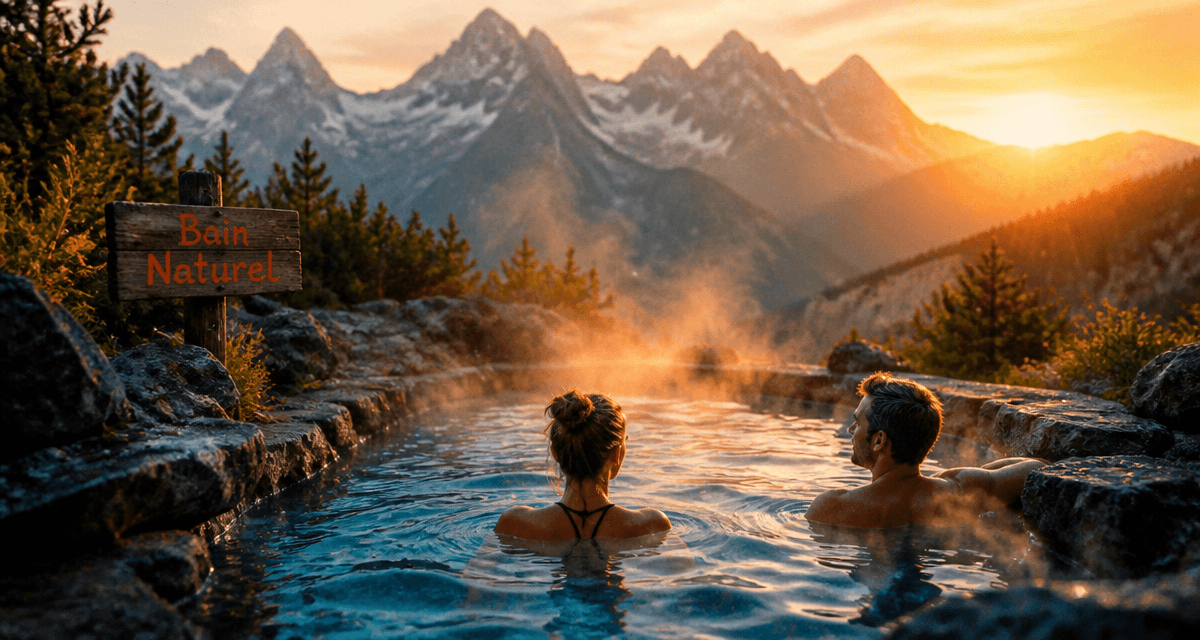 bain d eau chaude naturel extérieur alpes