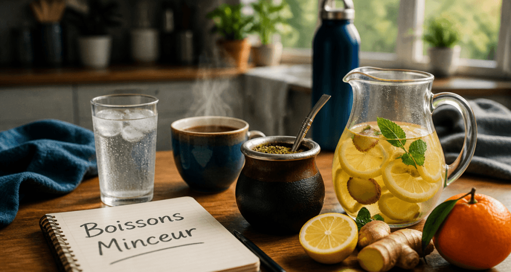 boisson pour perdre du poids eau the vert mate gingembre citron