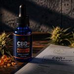 cbd+ huile flacon bleu et certificat analyse
