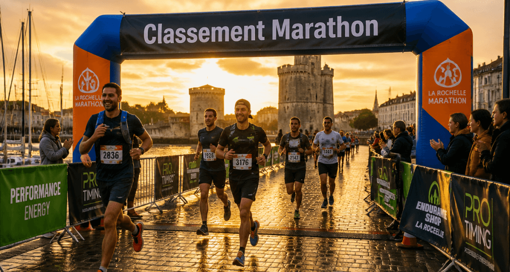 Classement marathon de La Rochelle coureurs arche arrivée