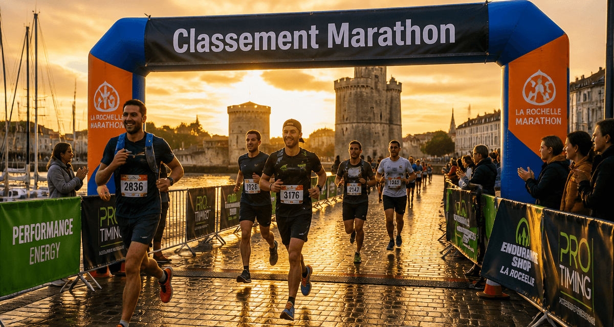 Classement marathon de La Rochelle coureurs arche arrivée
