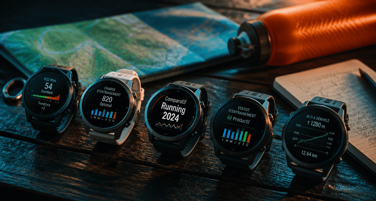 comparatif montre running GPS sur table