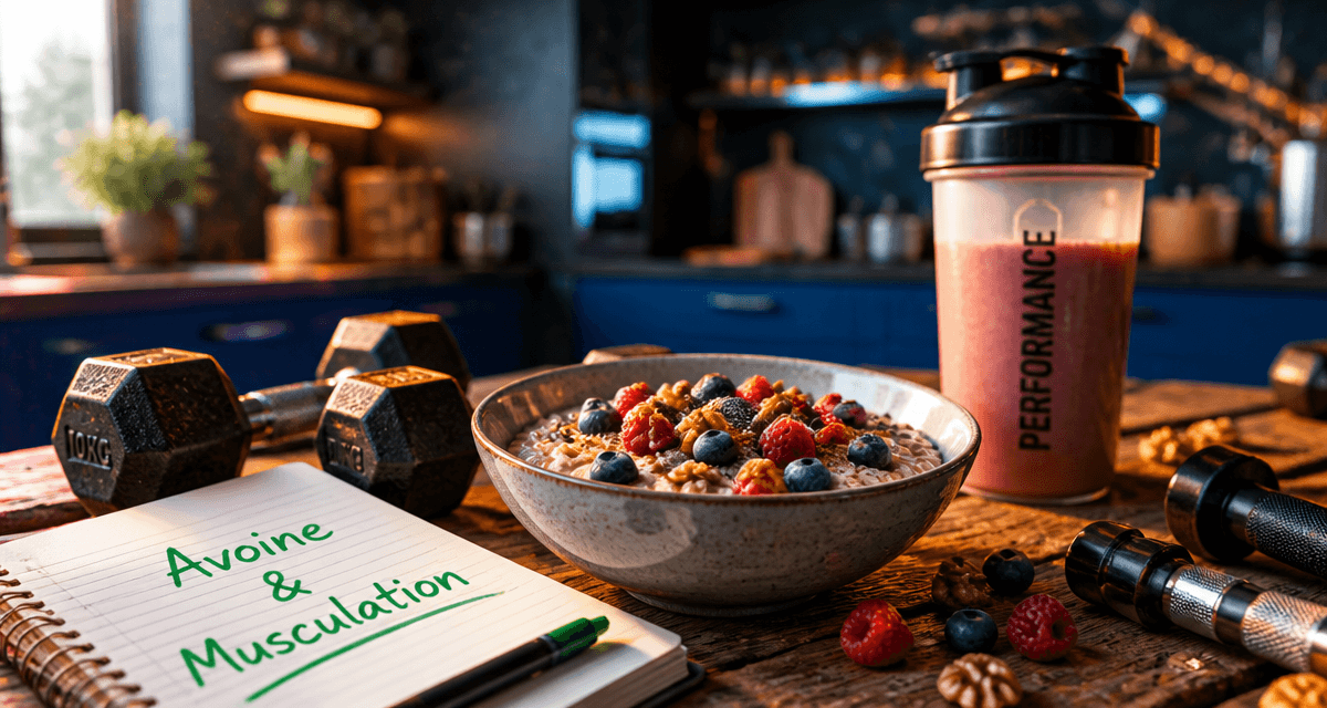 flocons d'avoine musculation bol porridge haltères