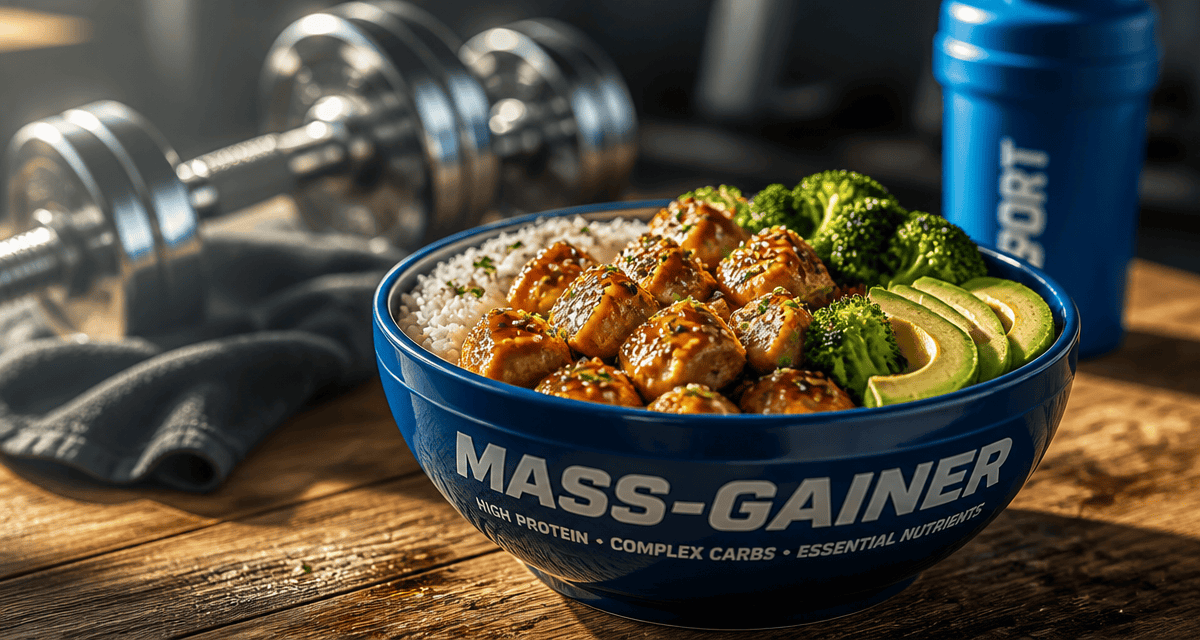 Manger prise de masse bowl poulet riz avocat