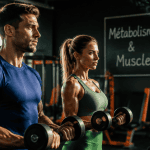 Métabolisme et musculation homme femme haltères