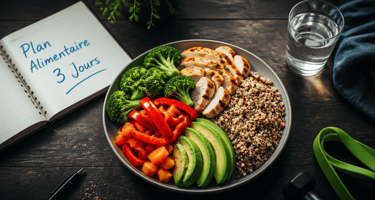 plan alimentaire pour perte de poids assiette légumes poulet quinoa
