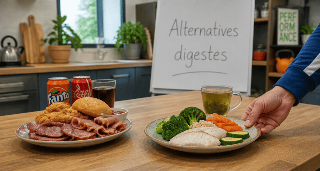 Probleme de digestion aliments a eviter assiette saine et aliments gras