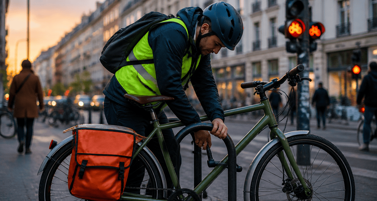 Velo accessoire casque antivol sacoche