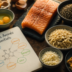 aliments et acides amines essentiels sur table
