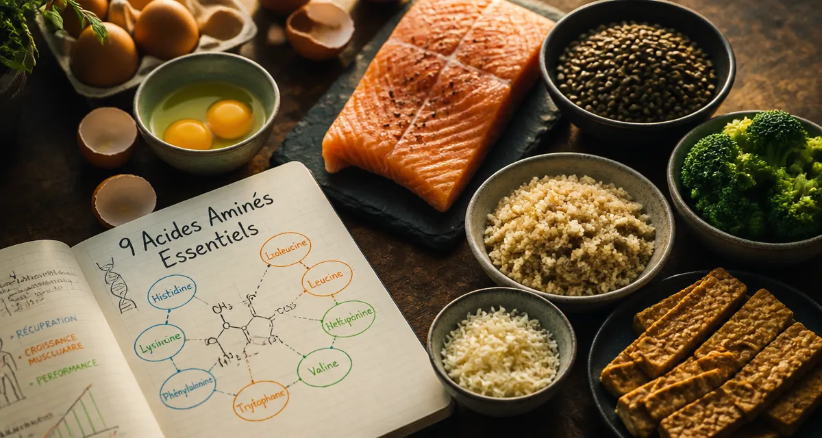 aliments et acides amines essentiels sur table
