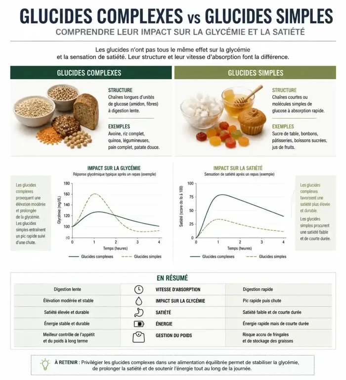 Infographie sur les glucides et leur impact sur la glycémie pour comprendre si les glucides font grossir