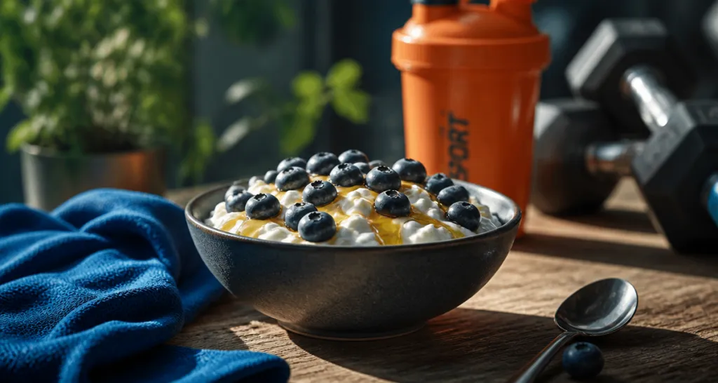 fromage blanc protéiné bol sportif myrtilles