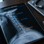 Radiographie lordose cervicale sur bureau médical