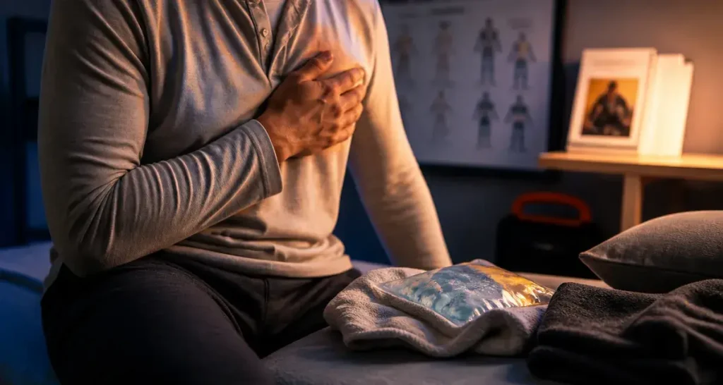 Entorse costale combien de temps : 3 à 6 semaines, glace et repos thorax