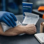 Ibuprofene tendinite : application glace sur tendon en kinésithérapie