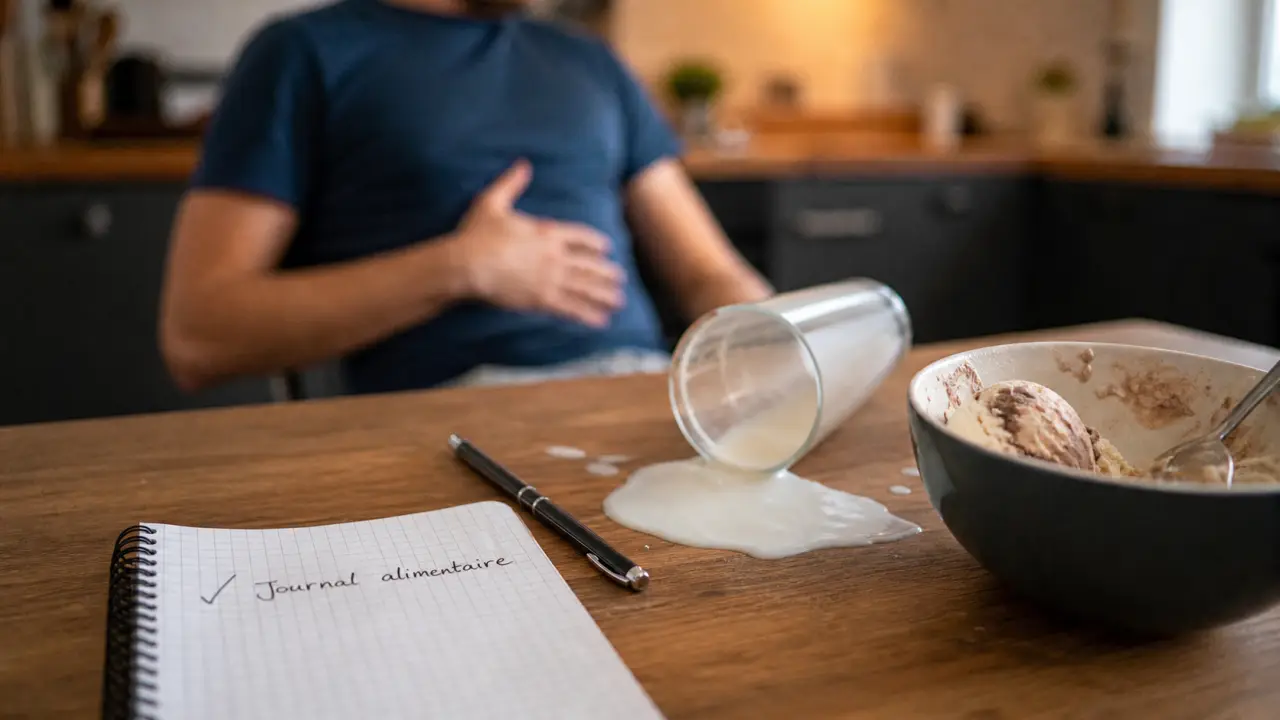 Intolérance au lactose symptome : carnet de suivi et gêne après lait renversé