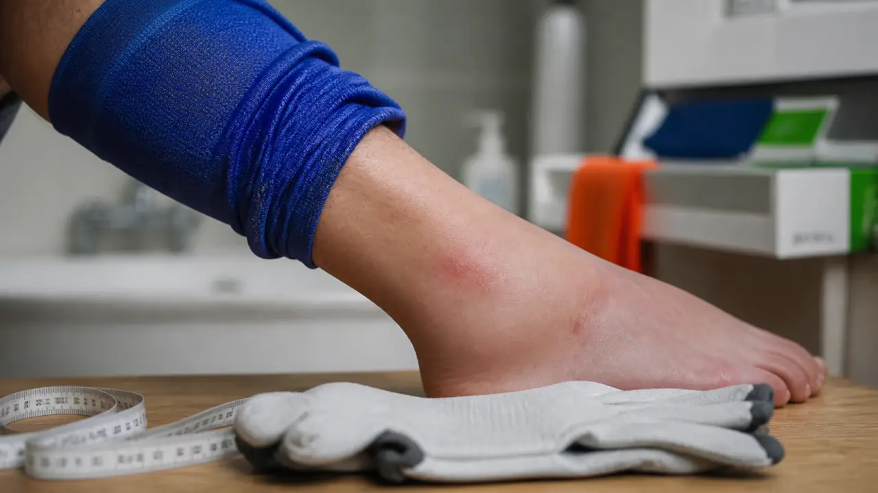 Allergie bas de contention : frottements à la cheville et peau irritée