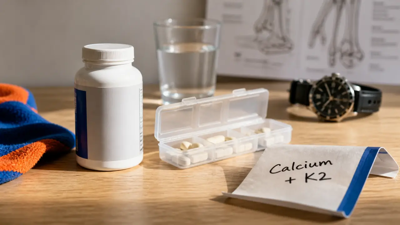 Complément alimentaire osteoforce calcium k2 efficace : flacon calcium + vitamine D3 + K2