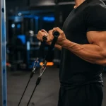 Curl poulie biceps pour le long biceps, coudes le long du buste