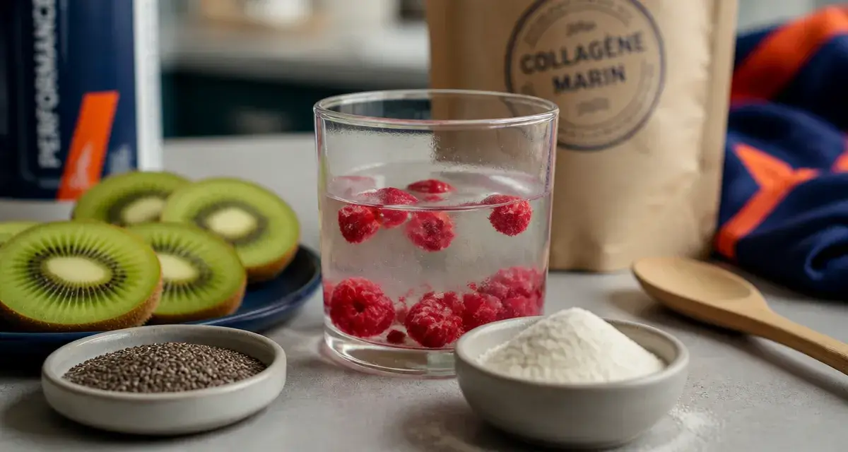 Collagène marin bienfaits : poudre de collagène dans l’eau de coco