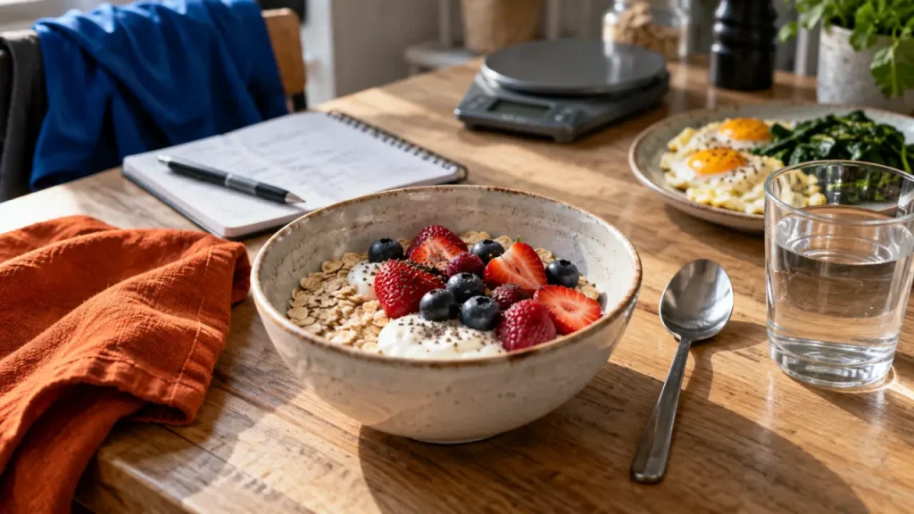Flocon d'avoine et graisse abdominale : bol flocons d'avoine, yaourt et fruits
