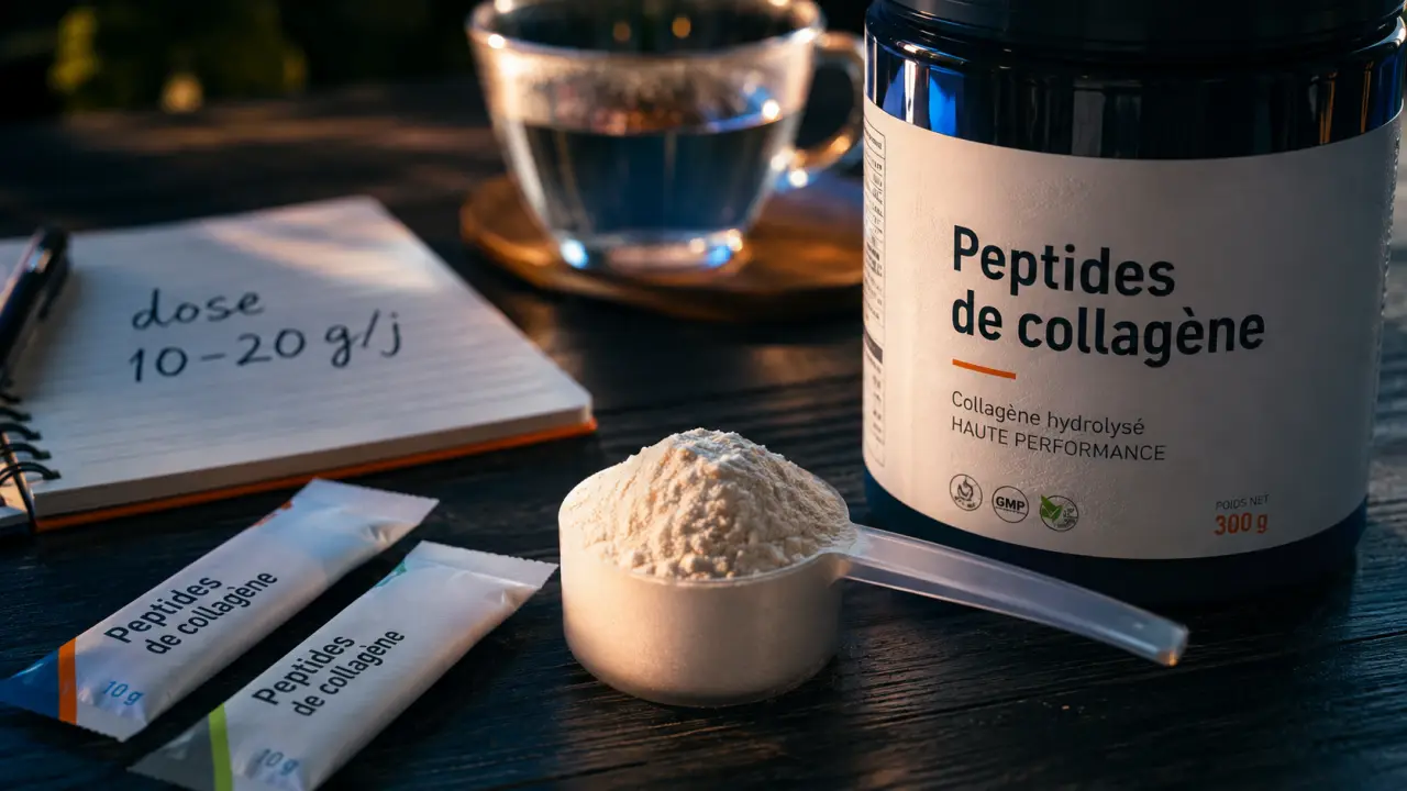 Peptide de collagene avis : collagène hydrolysé en poudre sur table
